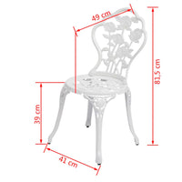 Sedie da Bistrot 2 pz in Alluminio Pressofuso Bianche cod mxl 5668