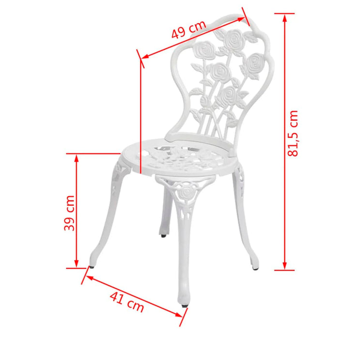 Sedie da Bistrot 2 pz in Alluminio Pressofuso Bianche cod mxl 5668