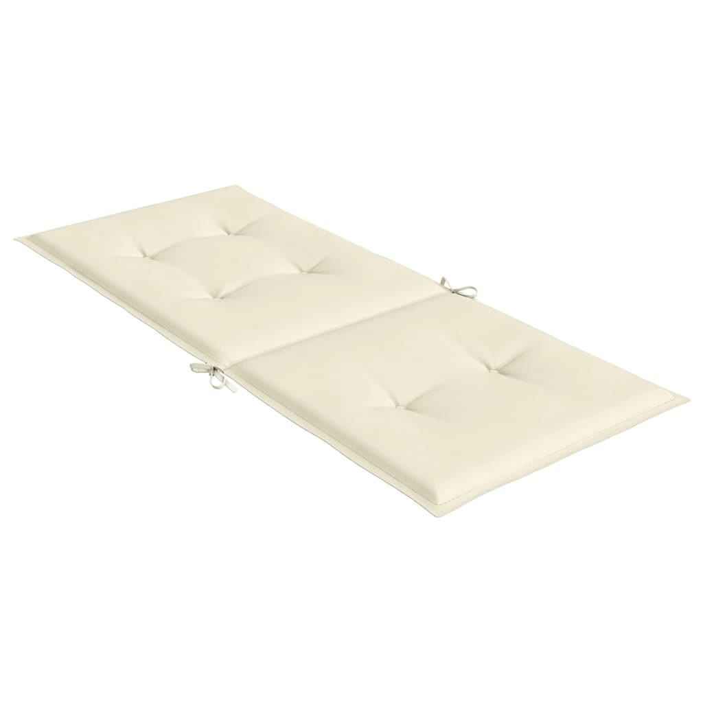 Cuscini per Sedie 2 pz Crema 120x50x3 cm in Tessuto 43181