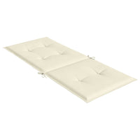 Cuscini per Sedie 4 pz Crema 120x50x3 cm in Tessuto 43182