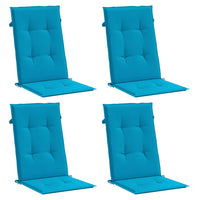 Cuscini per Sedie 4 pz Blu 120x50x3 cm in Tessuto 43184