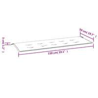 Cuscino per Panca Antracite 150x50x3 cm in Tessuto Oxford 43191