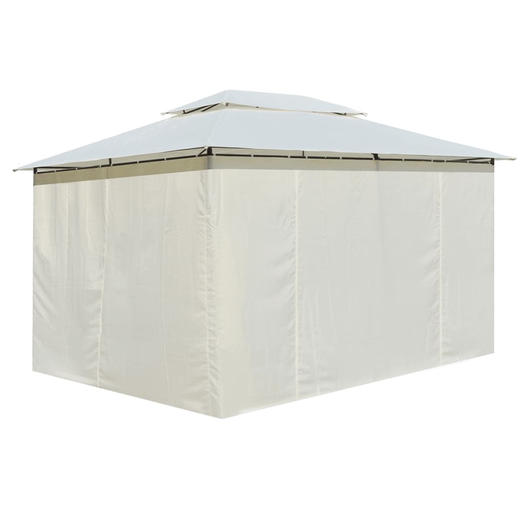 Gazebo da Giardino con Tende 4x3 m Bianco cod mxl 66052