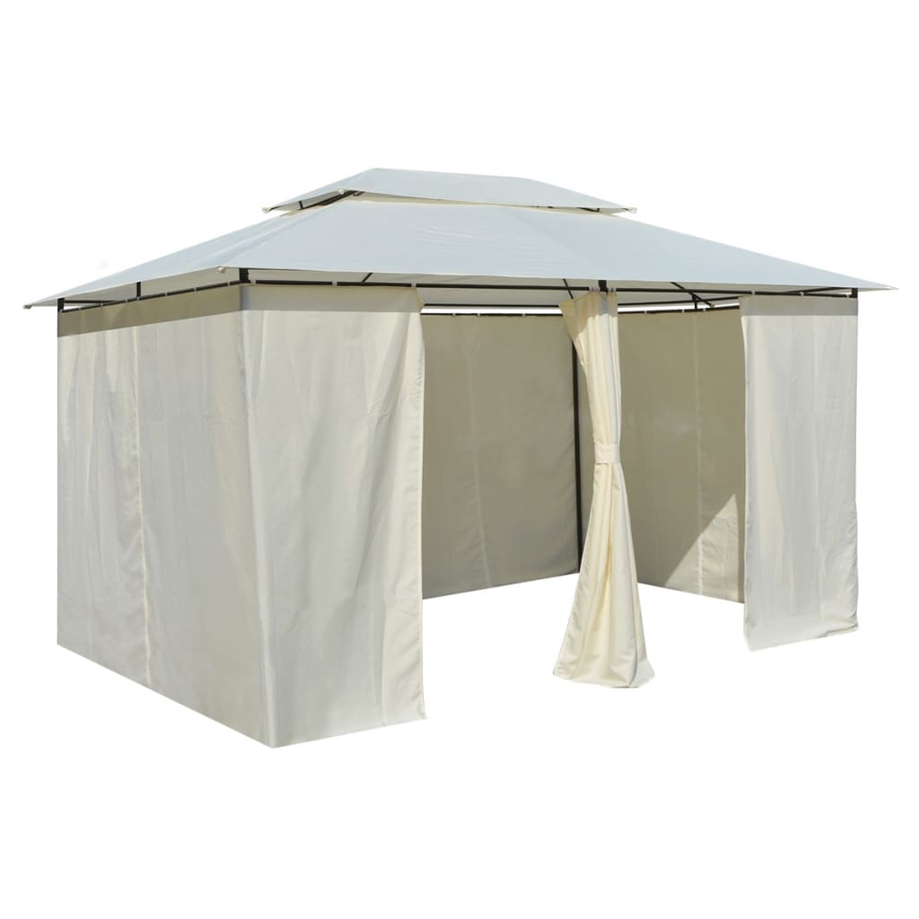 Gazebo da Giardino con Tende 4x3 m Bianco cod mxl 66052