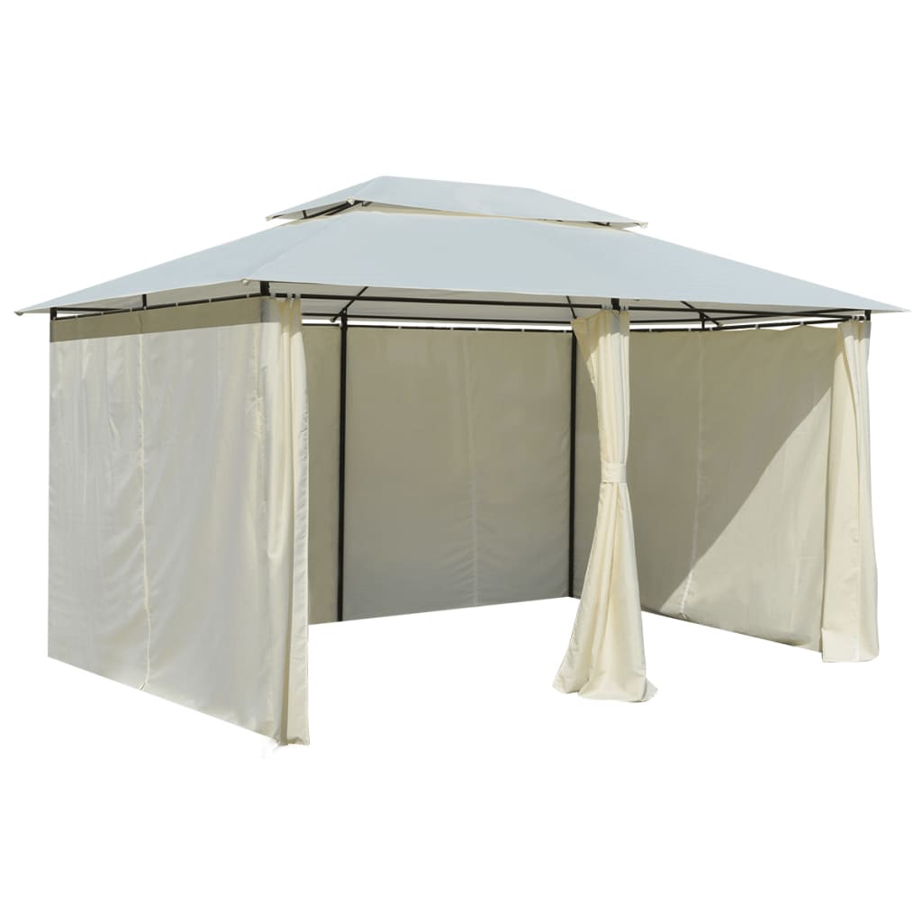 Gazebo da Giardino con Tende 4x3 m Bianco cod mxl 66052