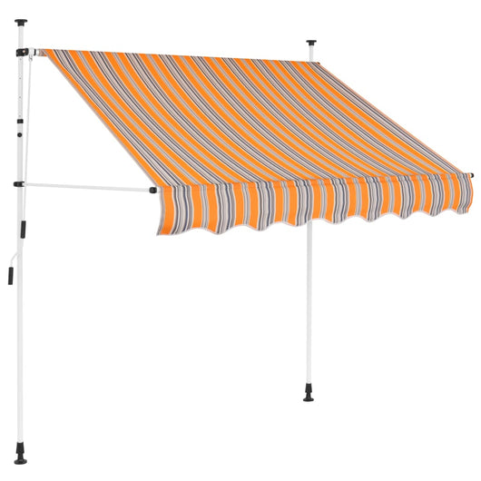 Tenda da Sole Retrattile Manuale 200 cm a Strisce Blu e Gialle cod mxl 15643