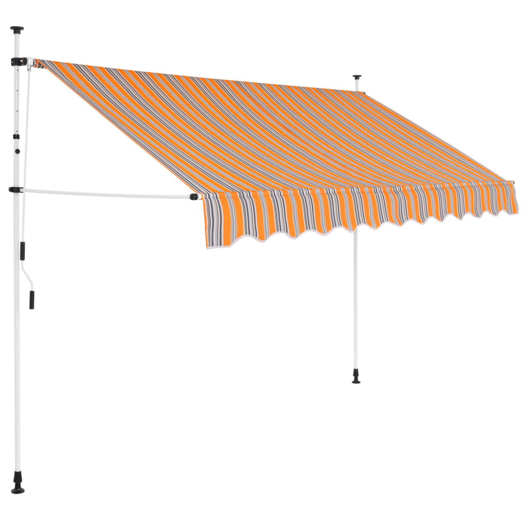 Tenda da Sole Retrattile Manuale 250 cm a Strisce Blu e Gialle cod mxl 16650