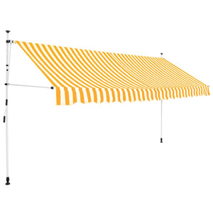 Tenda da Sole Retrattile Manuale 350cm Strisce Arancione Bianco cod mxl 17453