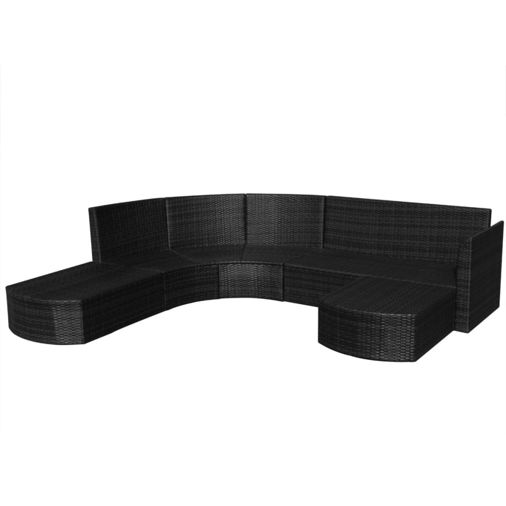 Set Divani da Giardino 4 pz con Cuscini in Polyrattan Nero cod mxl 59729