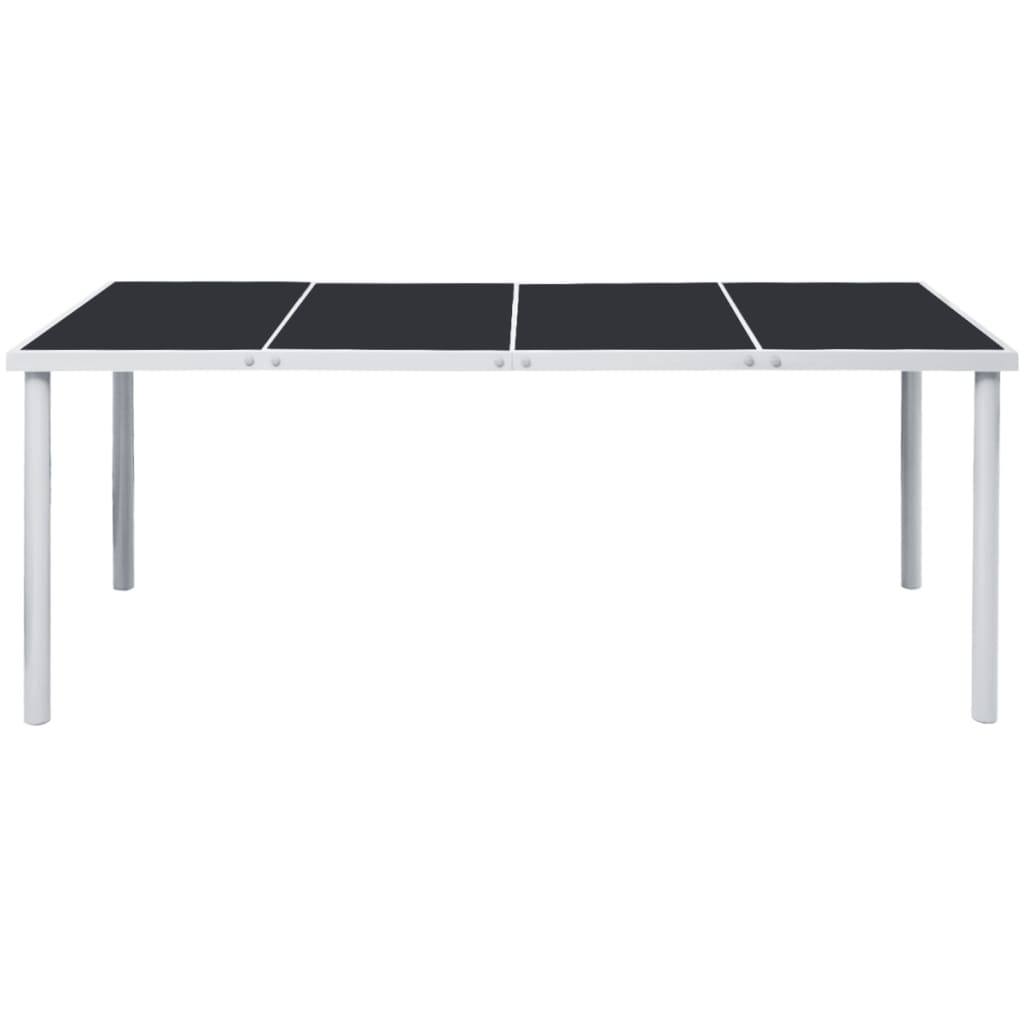 Tavolo da Giardino 190x90x74 cm Nero in Acciaio cod mxl 45562