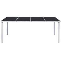 Tavolo da Giardino 190x90x74 cm Nero in Acciaio cod mxl 45562