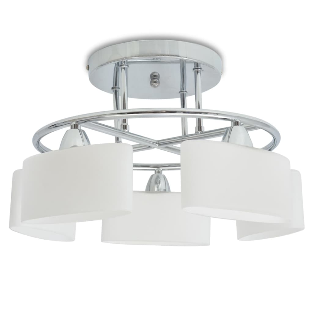 Lampada Soffitto Paralumi Elissoidi Vetro 5 Lampadine E14 200 W cod mxl 57842