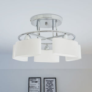 Lampada Soffitto Paralumi Elissoidi Vetro 5 Lampadine E14 200 W cod mxl 57842