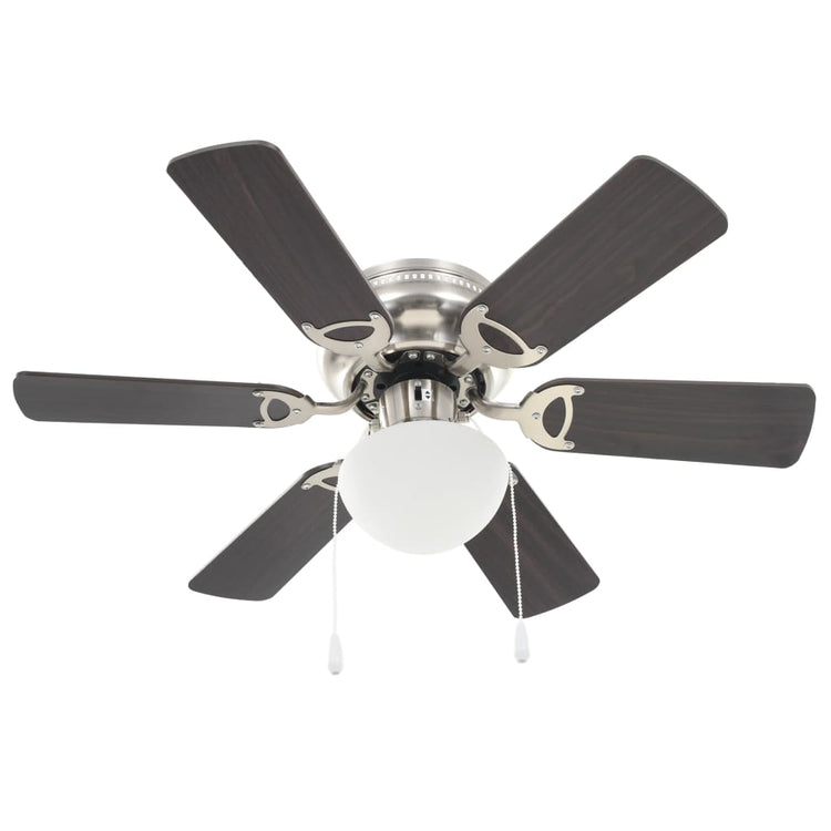 Ventilatore da Soffitto Decorato con Luce 82cm Marrone Scuro cod mxl 44217