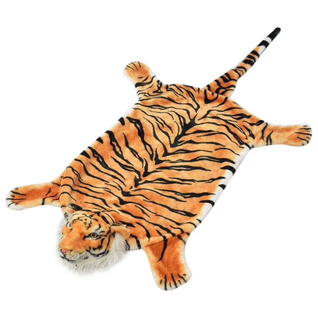 Tappeto di Peluche a Forma di Tigre 144 cm Marrone 80168