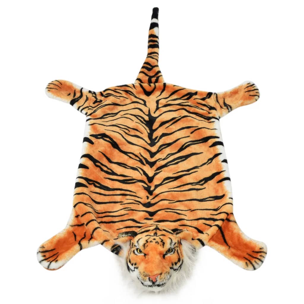 Tappeto di Peluche a Forma di Tigre 144 cm Marrone 80168