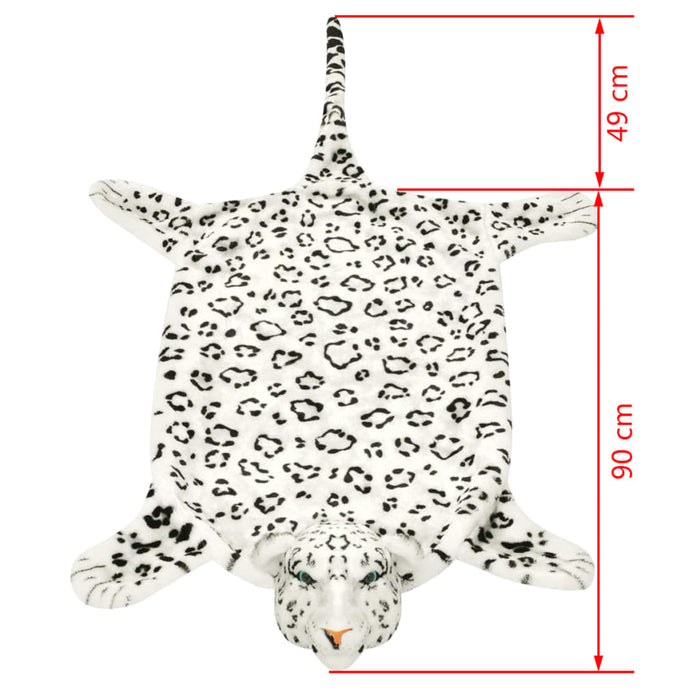 Tappeto di Peluche a Forma di Leopardo 139 cm Bianco cod mxl 73071