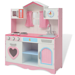 Cucina Giocattolo in Legno 82x30x100 cm Rosa e Biancacod mxl 73070