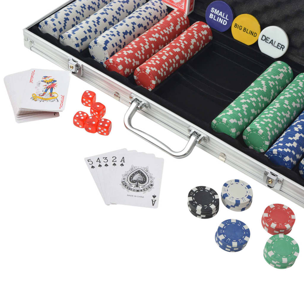 Set da Poker con 500 Chips Alluminio