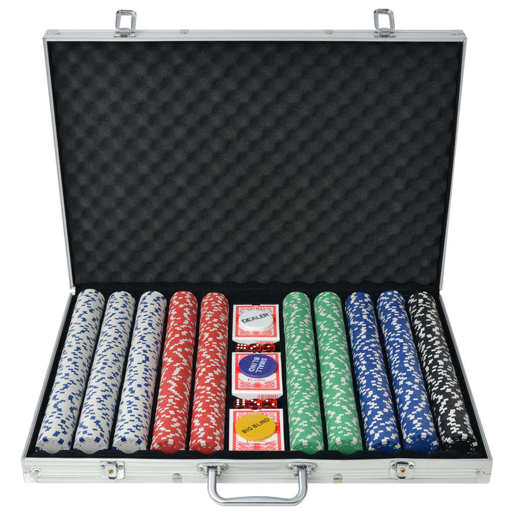 Set da Poker con 1000 Chips Alluminio 80183