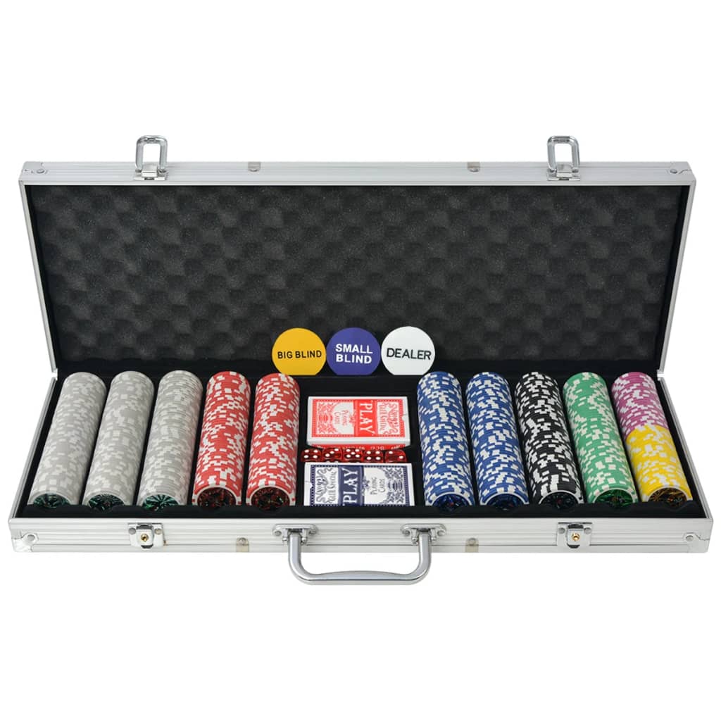 Set da Poker con 500 Chips Laser in Alluminiocod mxl 105780