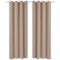 2 Pz Tende Oscuranti con Occhielli in Metallo 135x175 cm Crema 132201