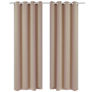 2 Pz Tende Oscuranti con Occhielli in Metallo 135x175 cm Crema 132201