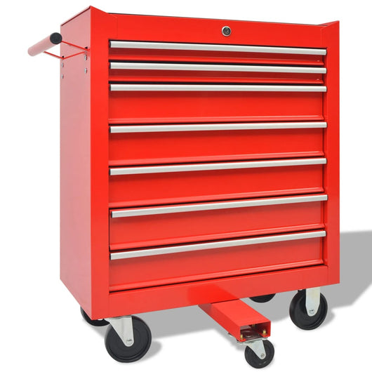 Carrello Portautensili Officina con 1125 Utensili Acciaio Rosso 142248