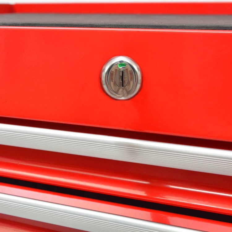 Carrello Portautensili Officina con 1125 Utensili Acciaio Rosso