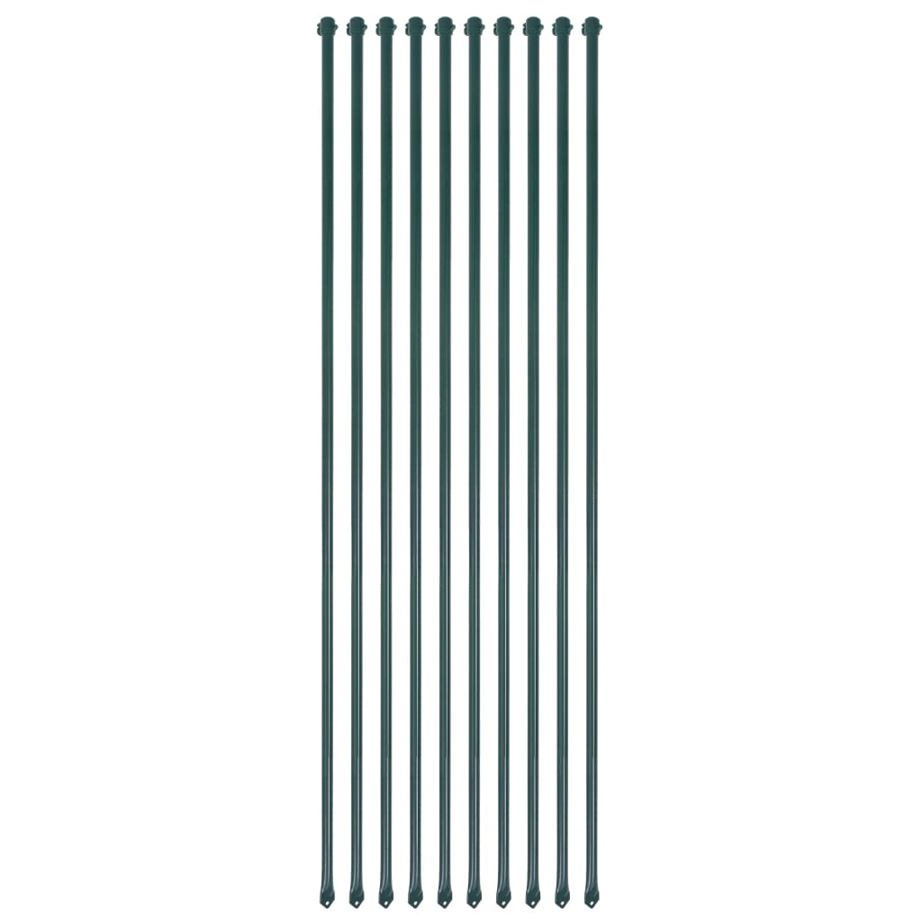 Pali da Giardino 10 pz in Metallo 1,5 m Verde cod 10814