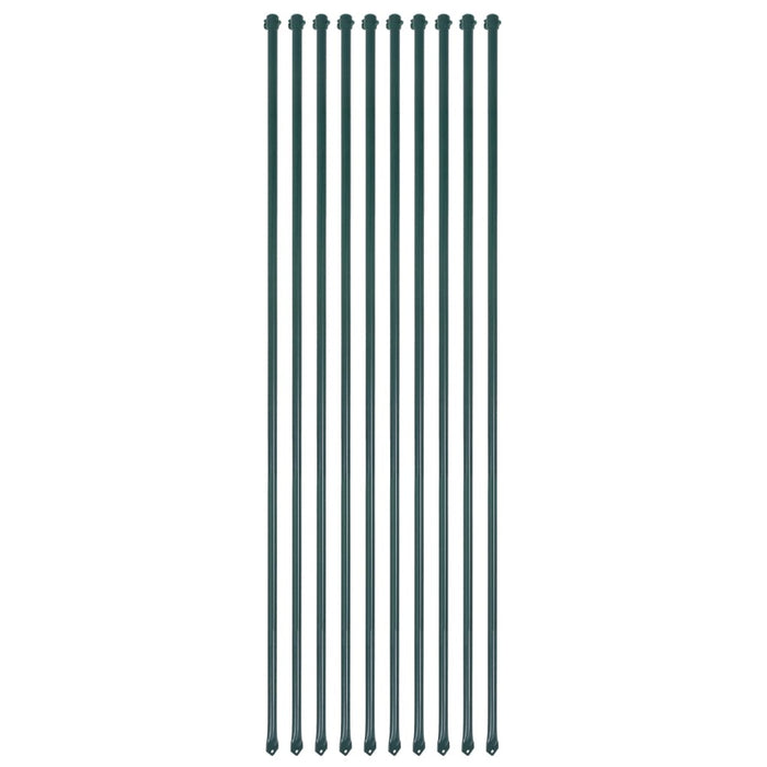 Pali da Giardino 10 pz in Metallo 1,5 m Verde cod 10814