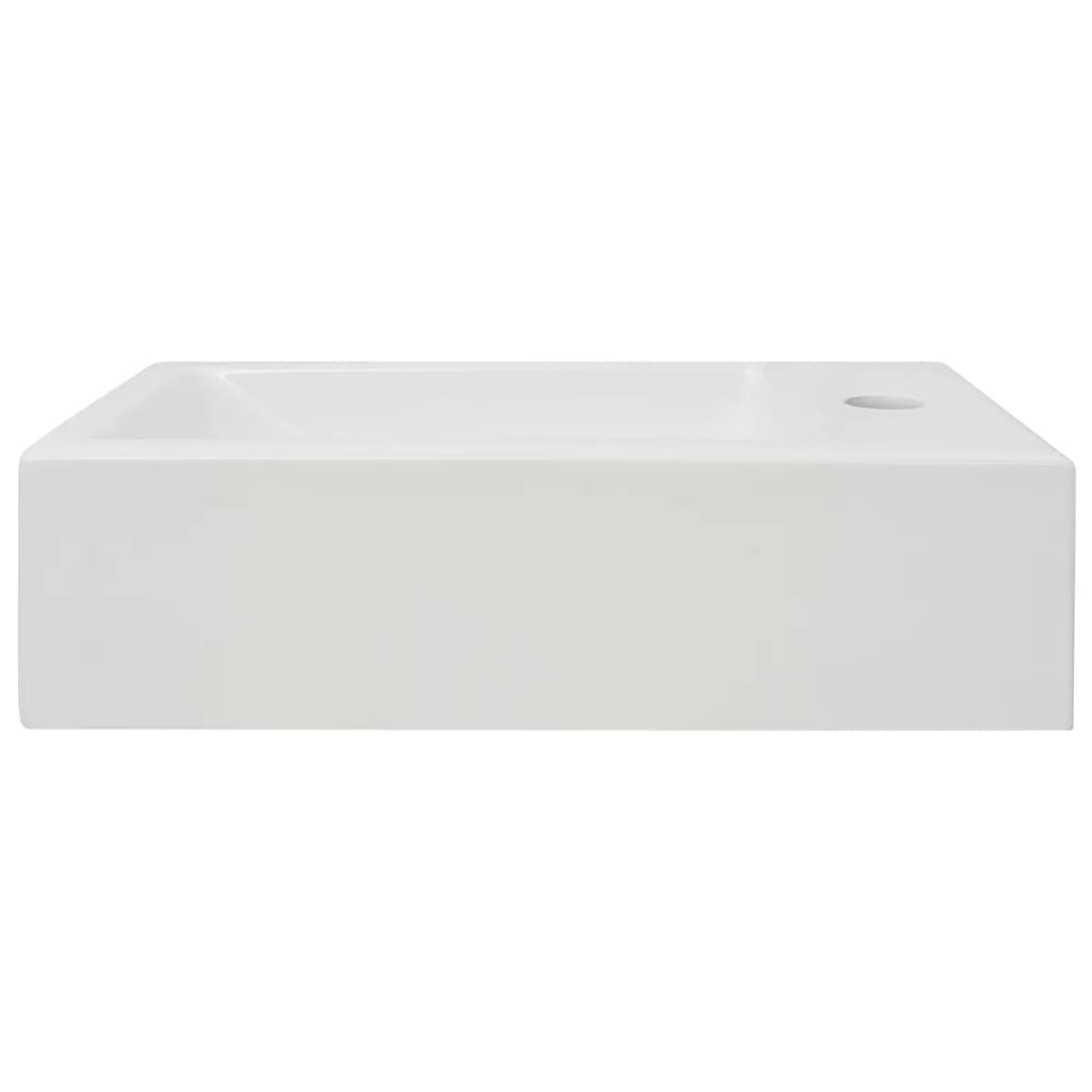 Lavandino con Foro Rubinetto Rettangolare Ceramica 46x25,5x12cm cod mxl 53030