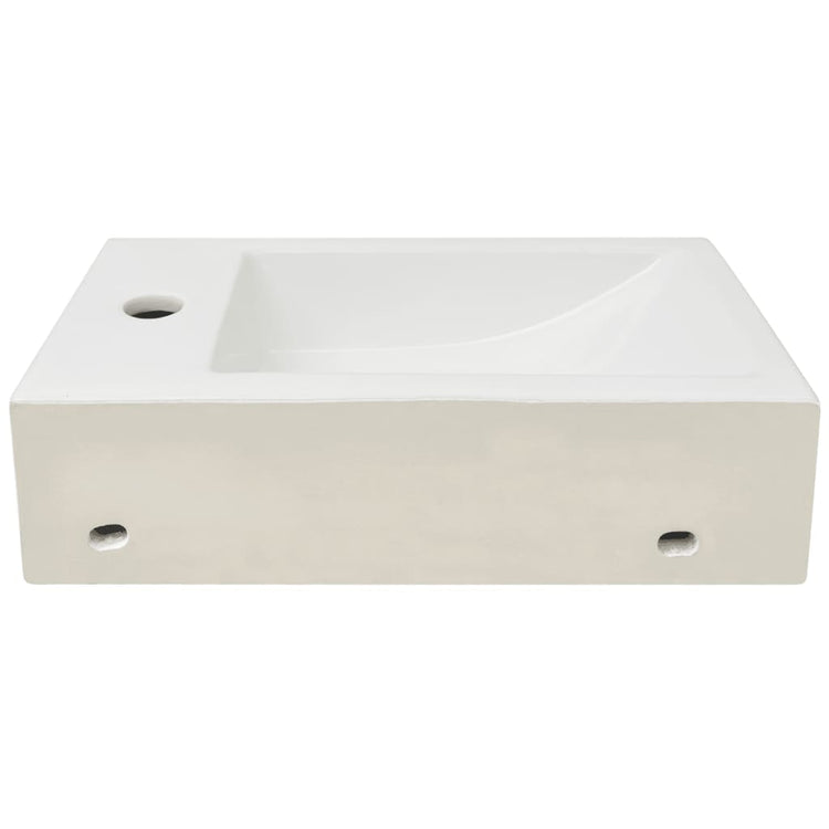 Lavandino con Foro Rubinetto Rettangolare Ceramica 46x25,5x12cm cod mxl 53030