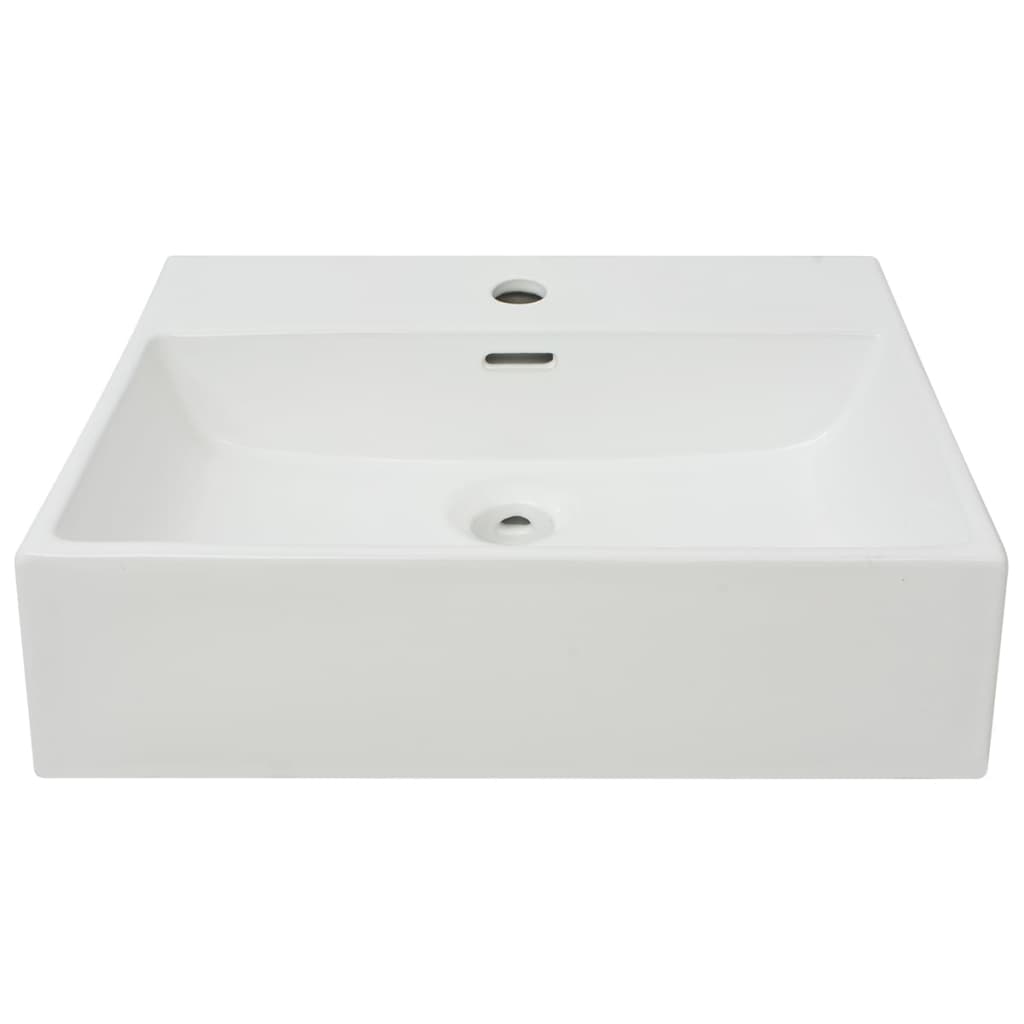 Lavandino con Foro Rubinetto in Ceramica Bianca 51,5x38,5x15 cm cod mxl 54048