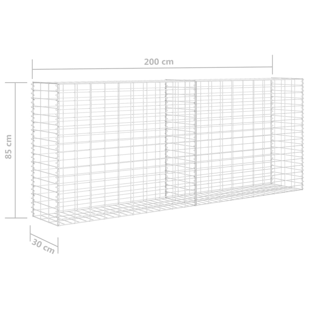 Gabbione in Rete in Acciaio Zincato 85x30x200 cm