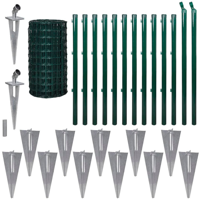 Recinzione Euro in Acciaio 25x0,8 m Verde cod mxl 68716