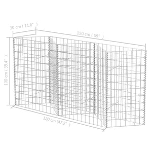 Gabbione in Rete in Acciaio Zincato 120x30x100 cm cod mxl 24845