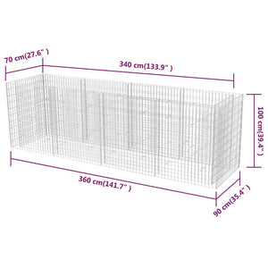 Gabbione Letto Rialzato da Giardino in Acciaio 360x90x100 cm cod mxl 40646