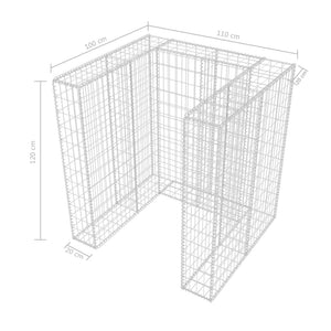 Gabbione in Rete in Acciaio per 1 Cassonetto 110x100x120 cm 