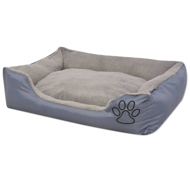 Cuccia per Cani con Cuscino Imbottito Taglia XL Grigio cod mxl 46229