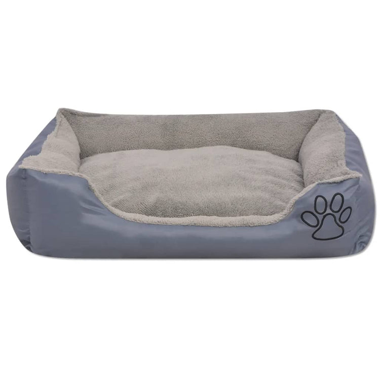 Cuccia per Cani con Cuscino Imbottito Taglia XL Grigio cod mxl 46229