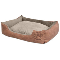 Cuccia per Cani Cuscino Imbottito Similpelle Taglia XL Beige 170428