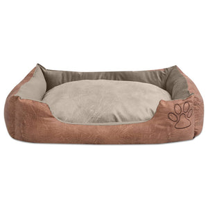 Cuccia per Cani Cuscino Imbottito Similpelle Taglia XL Beige 170428