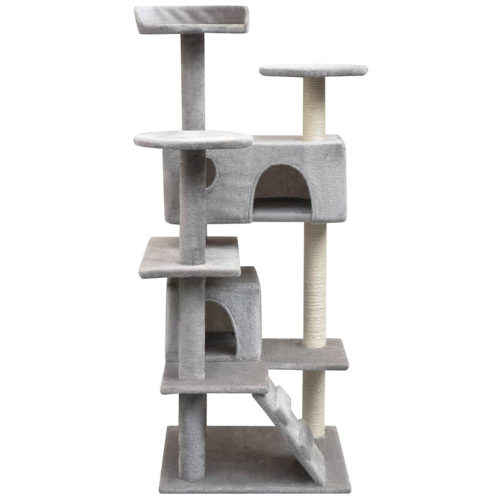 Albero per Gatti con Tiragraffi in Sisal 125 cm Grigio