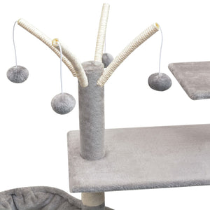 Albero per Gatti con Tiragraffi Sisal 125 cm Grigio cod mxl 9878