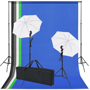 Kit Studio Fotografico con 5 Sfondi Colorati e 2 Ombrelli cod mxl 76489