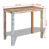 Tavolo da Pranzo in Legno Massello di Recupero 115x60x107 cm 243453