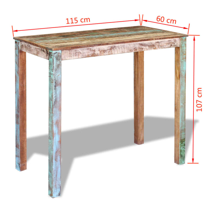 Tavolo da Pranzo in Legno Massello di Recupero 115x60x107 cm 243453