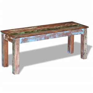 Panca in Legno Massello di Recupero 110x35x45 cm 243454