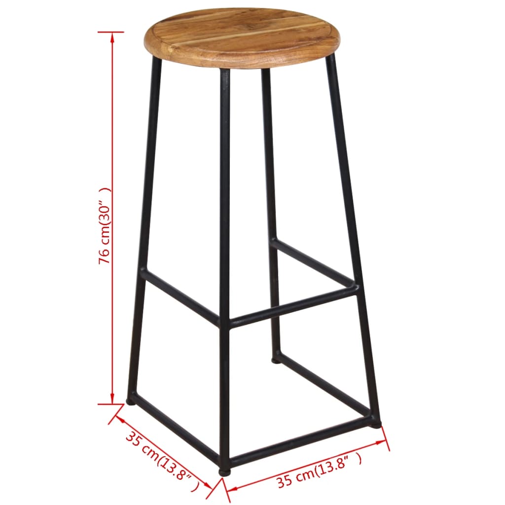 Sgabelli da Bar 2 pz in Legno Massello di Teak 243459